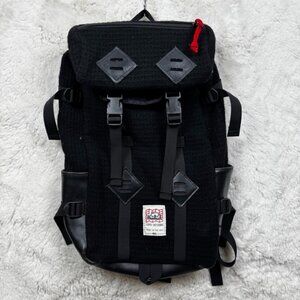 Woolrich Topo Designs Klettersack Wool Nylon & Leather Backpack Black USA Made